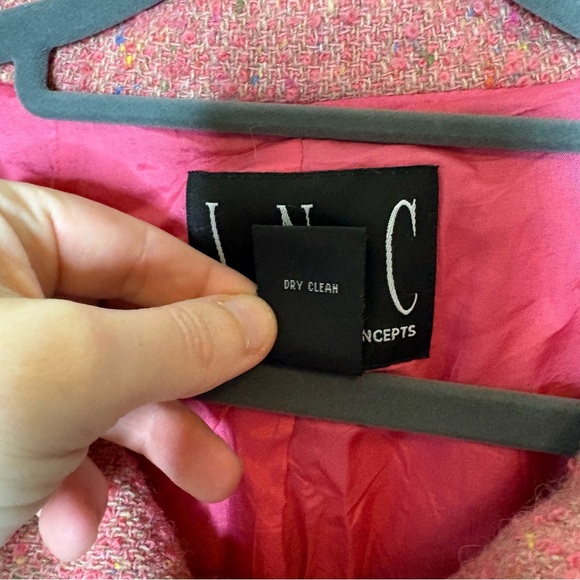 INC Pink Wool Blend Coat 3/4 Sleeves Size 12 - Picture 4 of 7